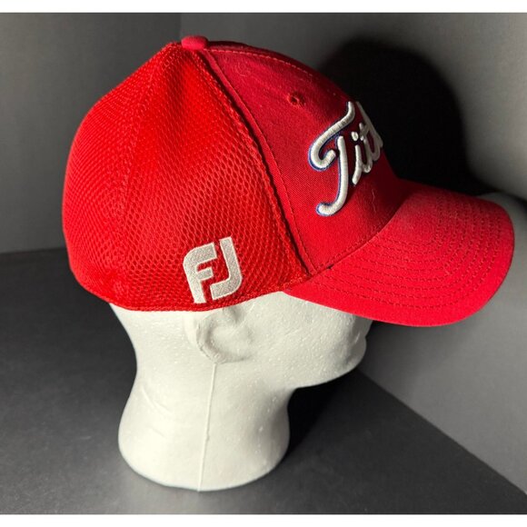 Titleist FJ Footjoy Pro V1 New Era Hat Cap Fitted S/M Red Golf Mens Sports Fit - Picture 4 of 5